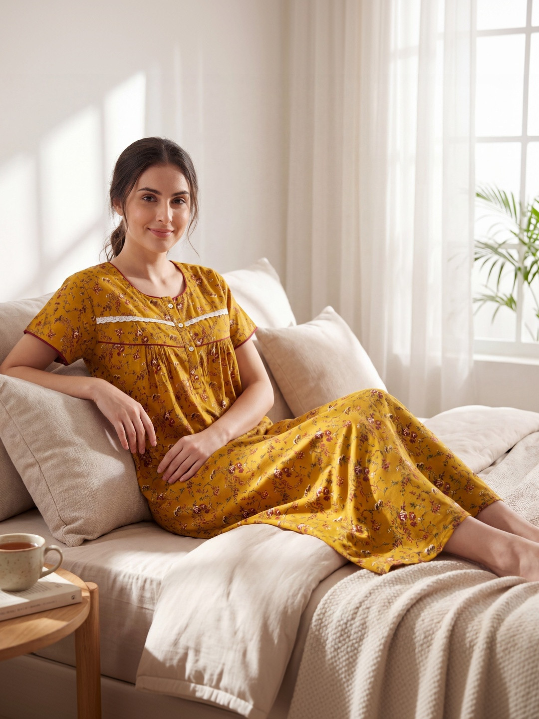 Vardhana Printed Maxi Nightdress