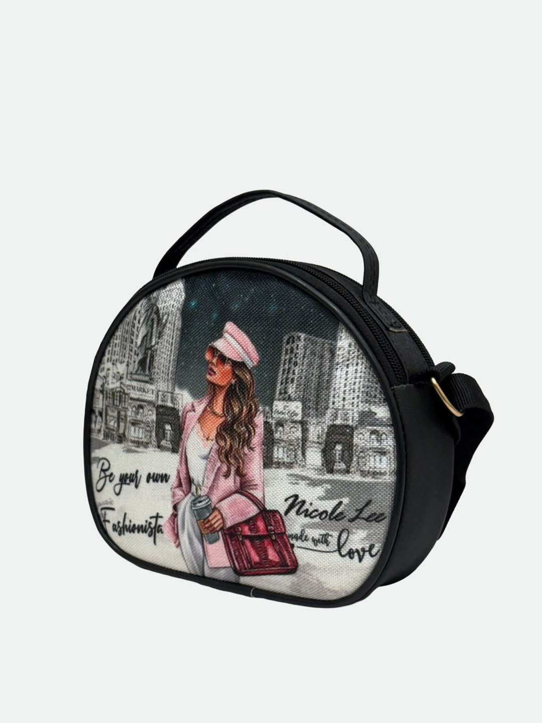 HERE&NOW Graphic Printed Jute Sling Bag