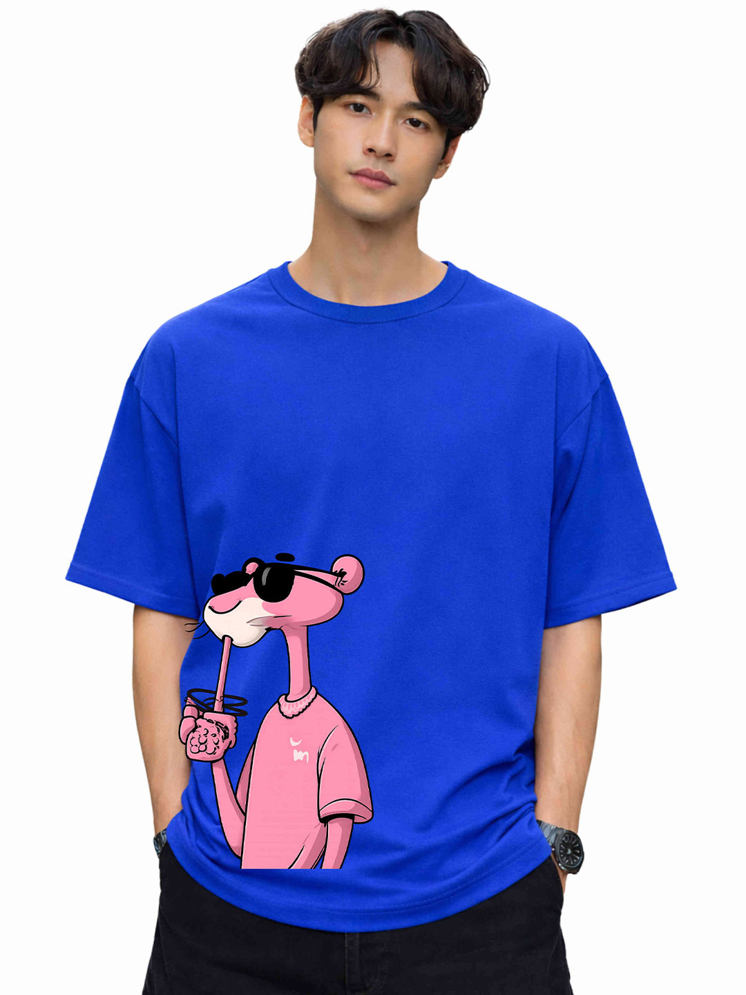 HIOR Men Printed Drop-Shoulder Sleeves T-shirt