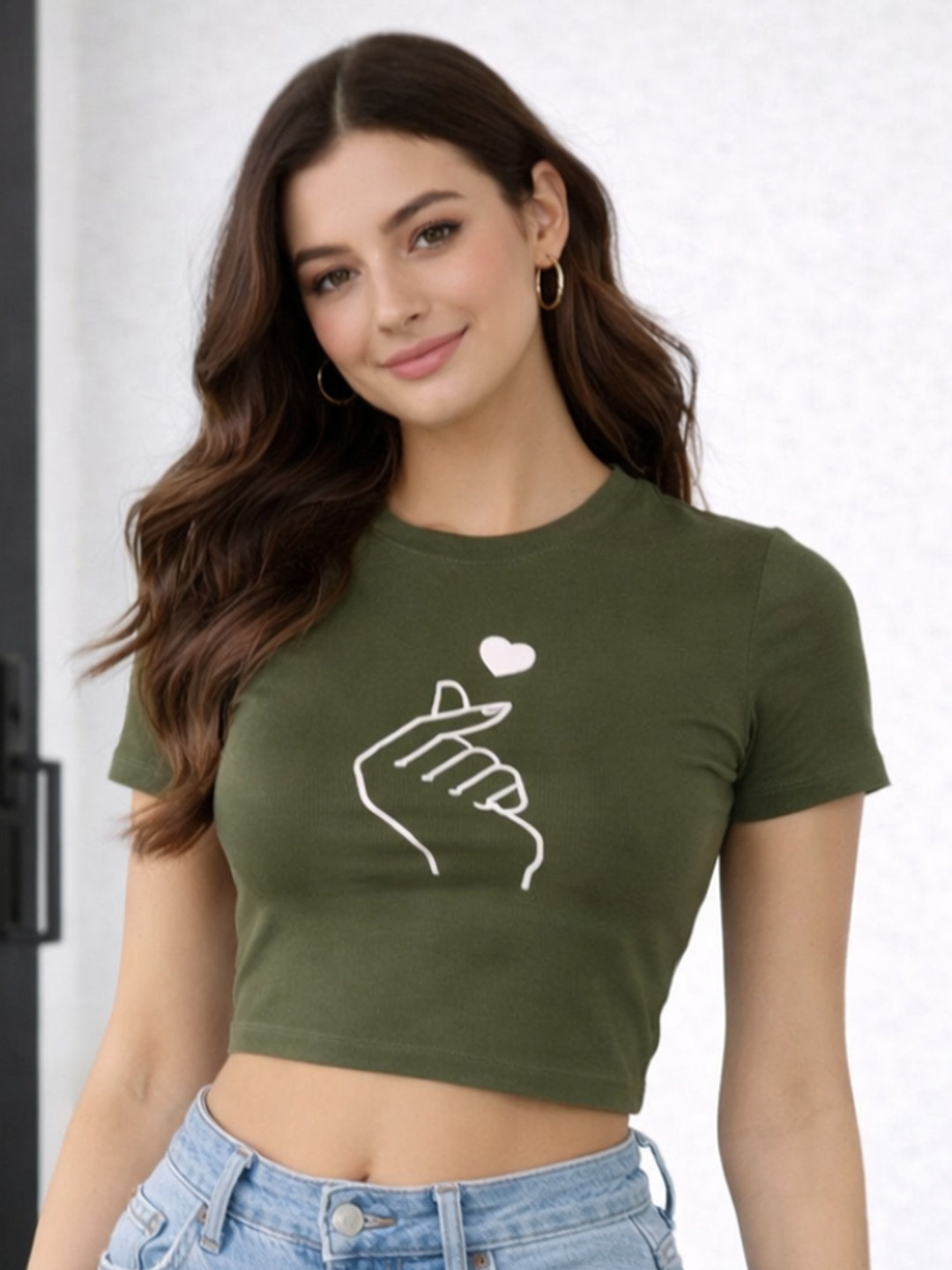 HEATHEX Print Cotton Crop Top