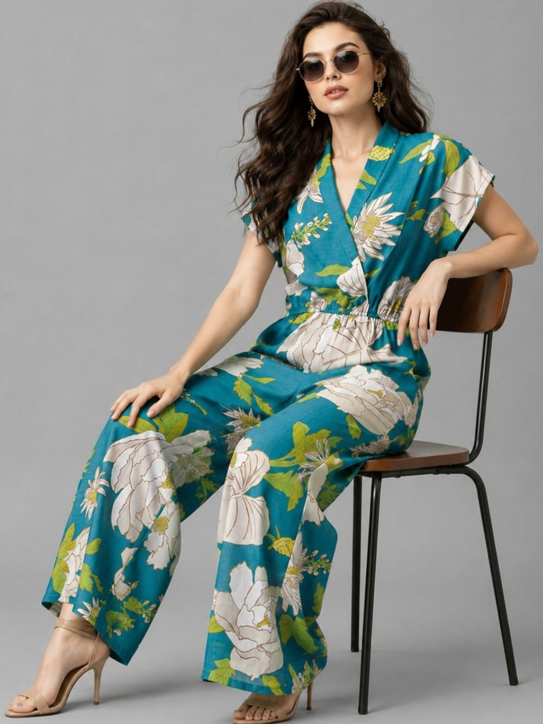 Mast & Harbour Printed Basic Jumpsuit