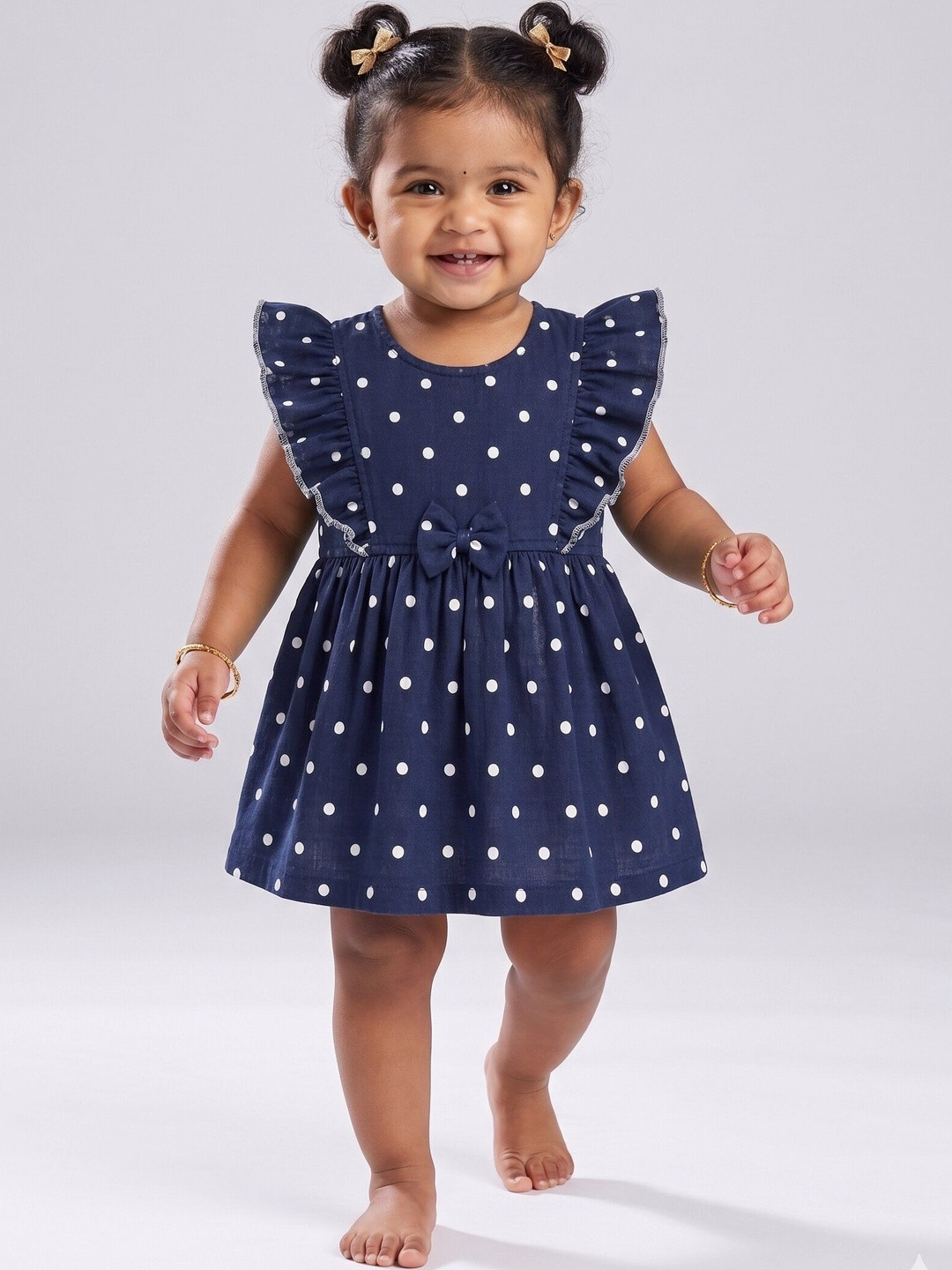 LITTLE APPLE Print Organic Cotton A-Line Dress