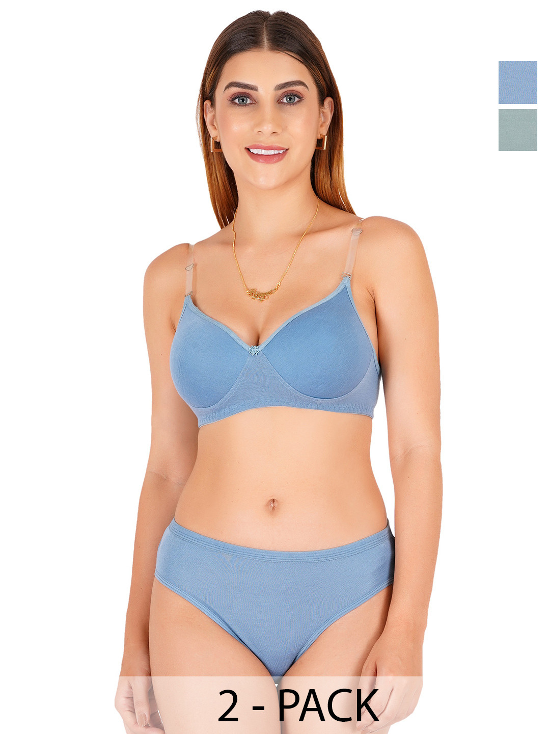 Liigne Lightly Padded and Non-Wired Mid-Rise Lingerie Set