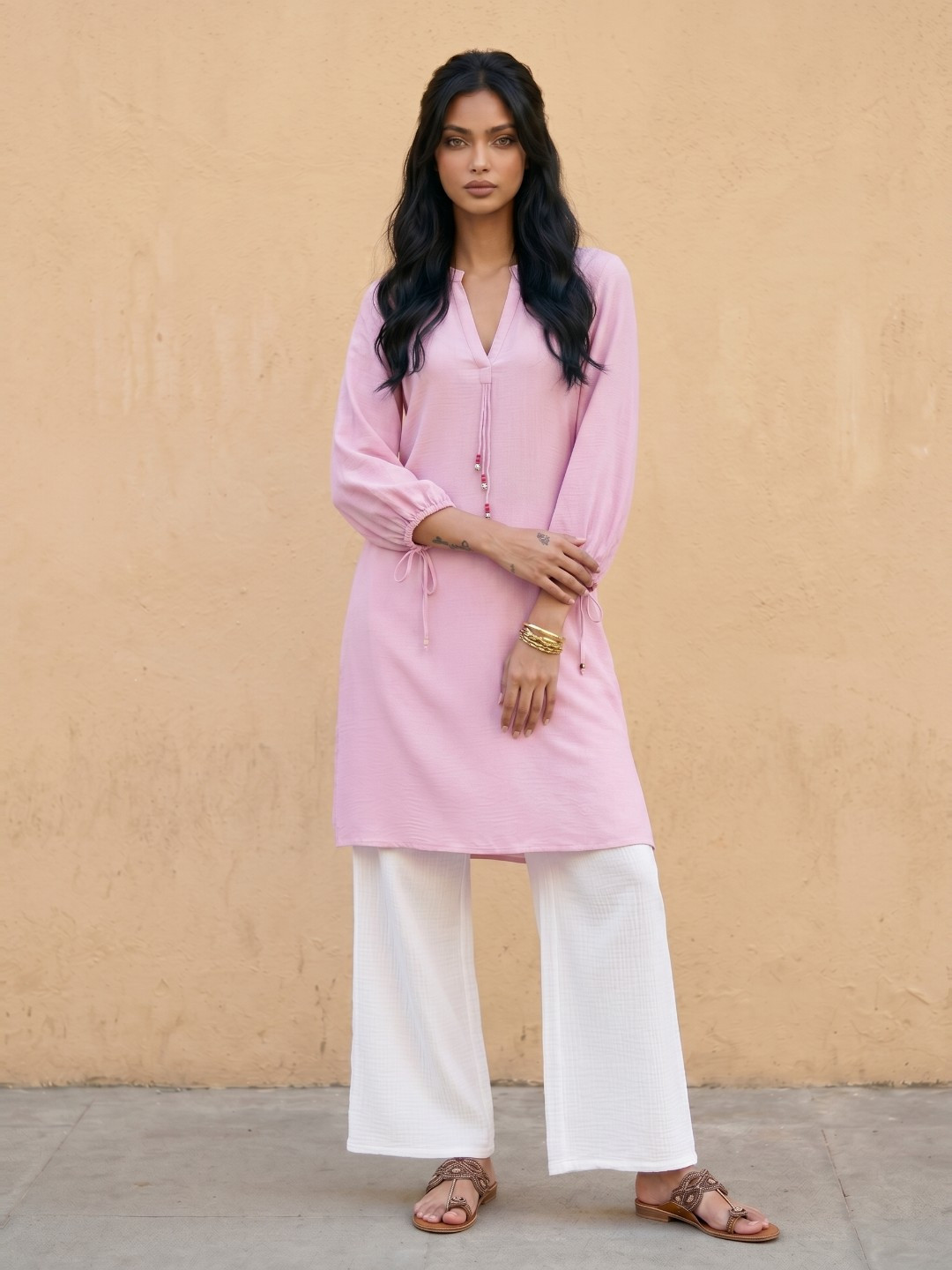 fusion by glitchez Tassel Embellished Kurta