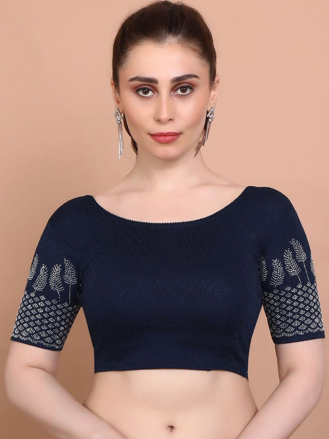SALWAR STUDIO Embellished Stretchable Saree Blouse