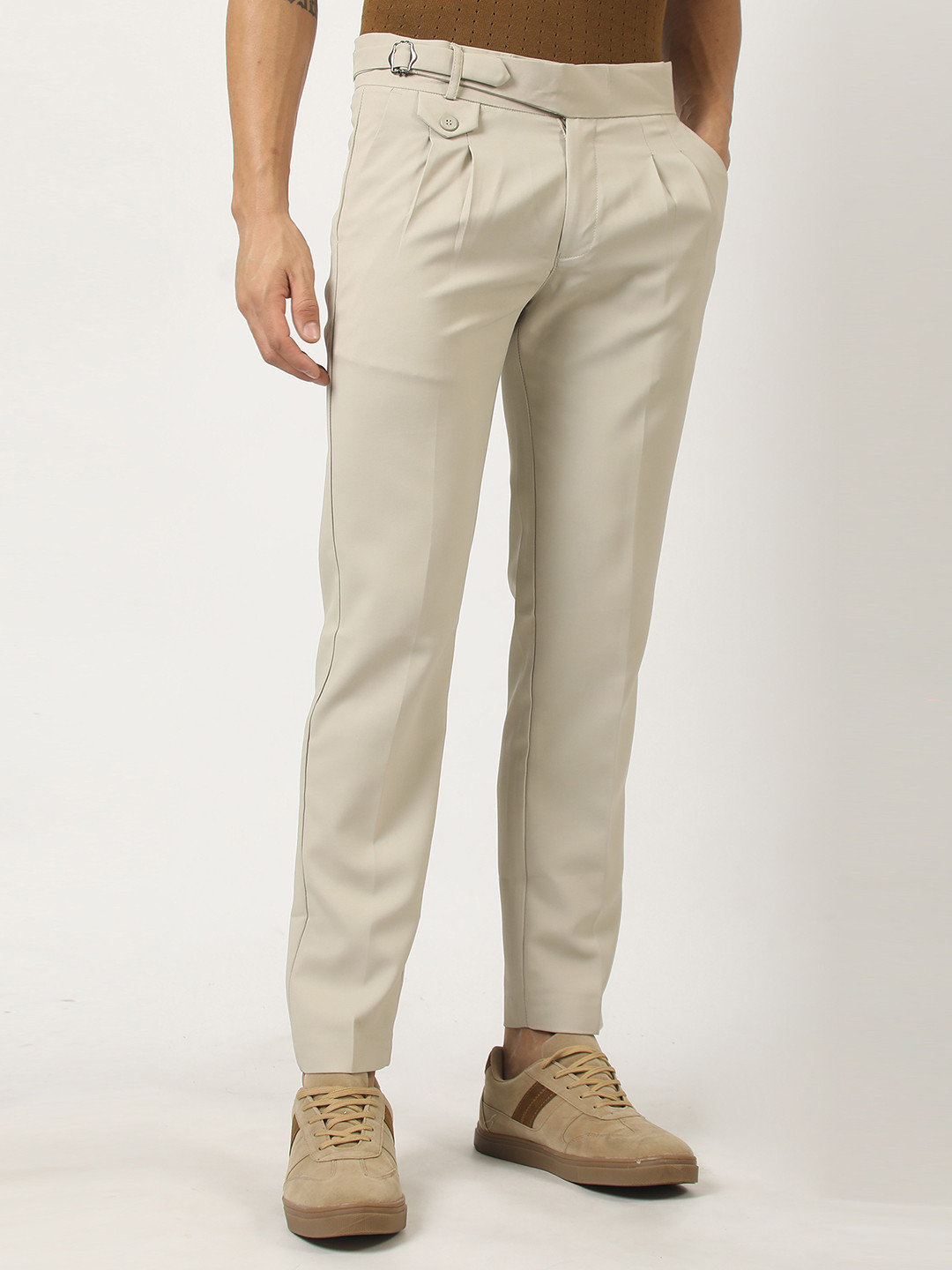 Maniac Men Cream Gurkha Regular Trousers
