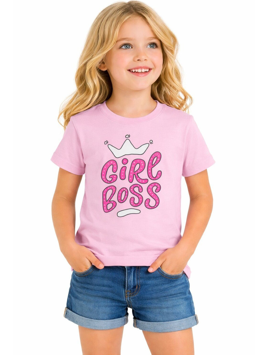 DYCA Girls Typography Printed Round Neck Half Sleeves Tshirt
