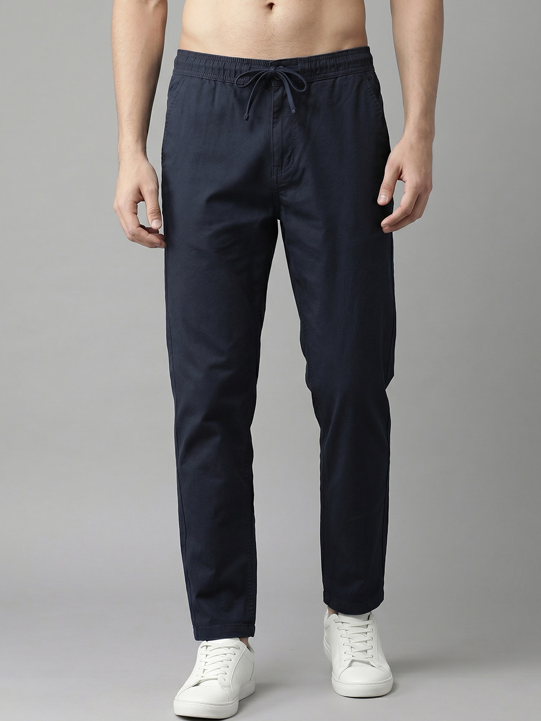 The Roadster Lifestyle Co. Men Solid Relaxed Slim Fit Chinos Trousers