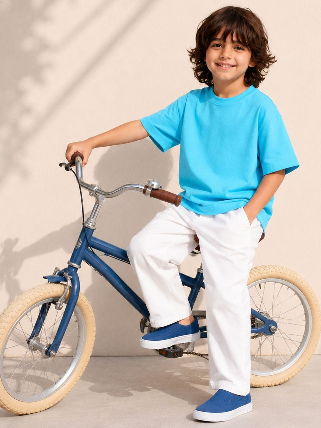 PockMAN Boys Drop-Shoulder Sleeves Pure Cotton Bio Finish Oversized T-shirt