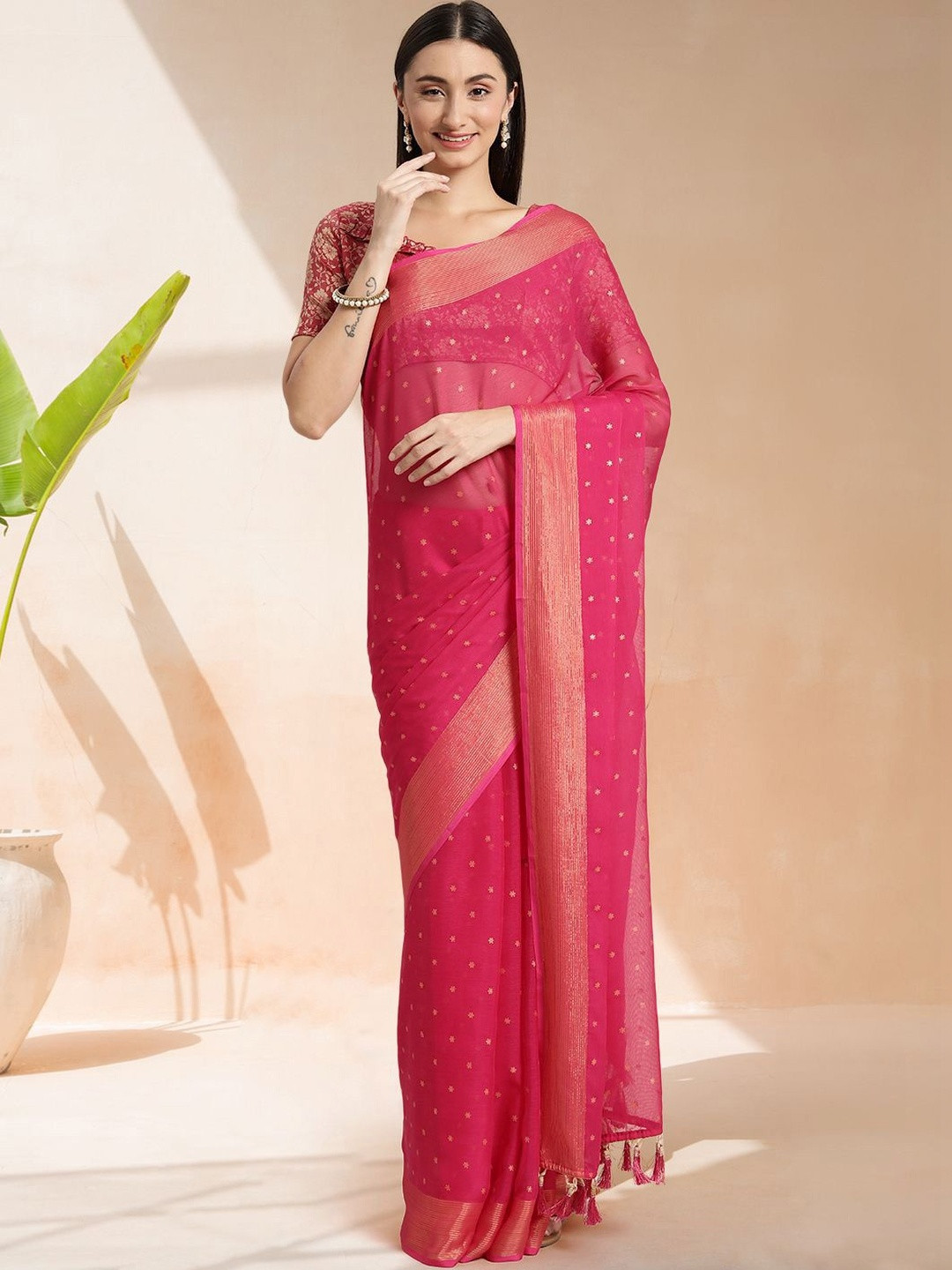 Mitera Floral Printed Ready to Wear Saree