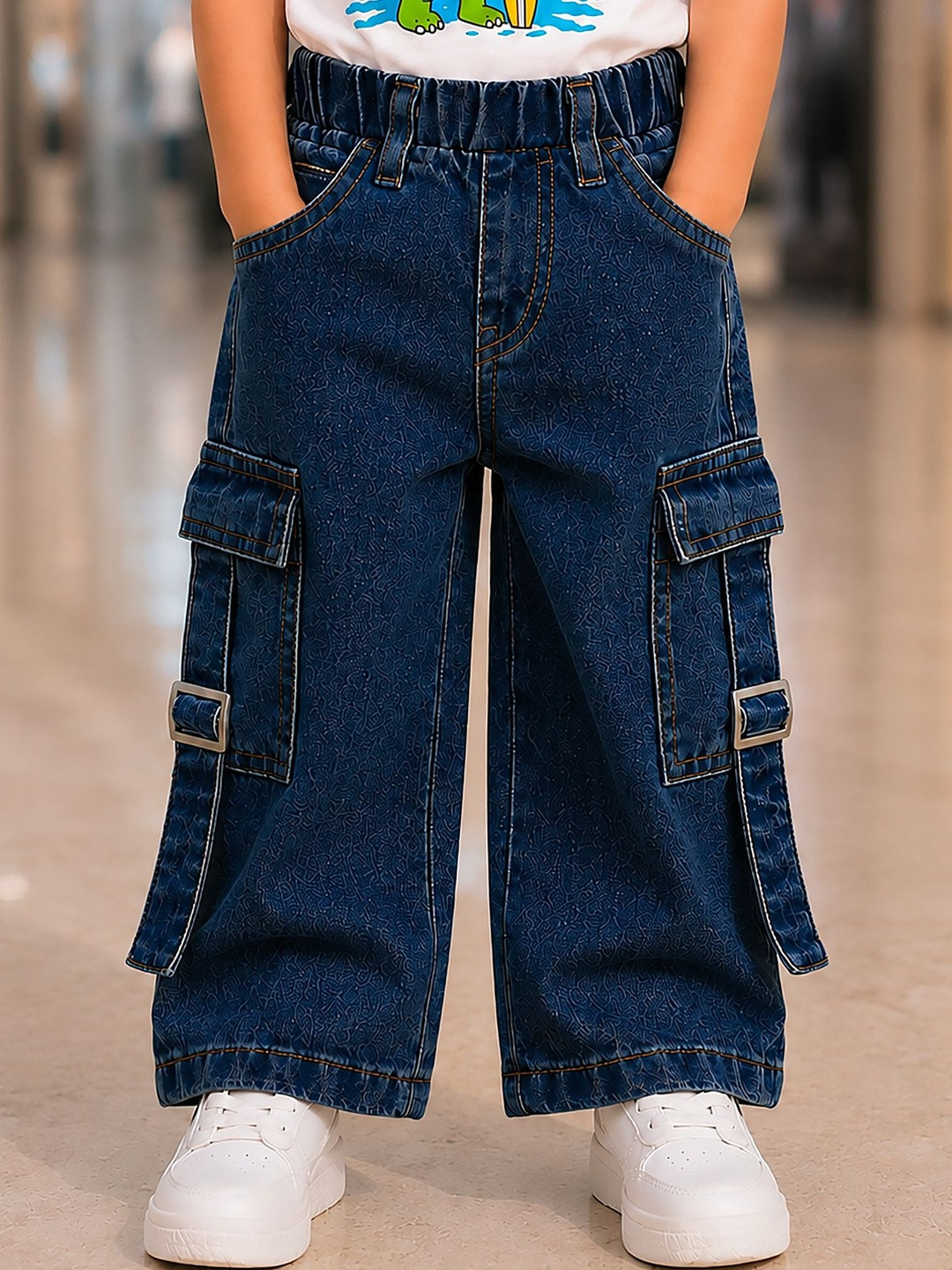 NEUNK Girls Straight Fit Mid-Rise Stretchable Jeans