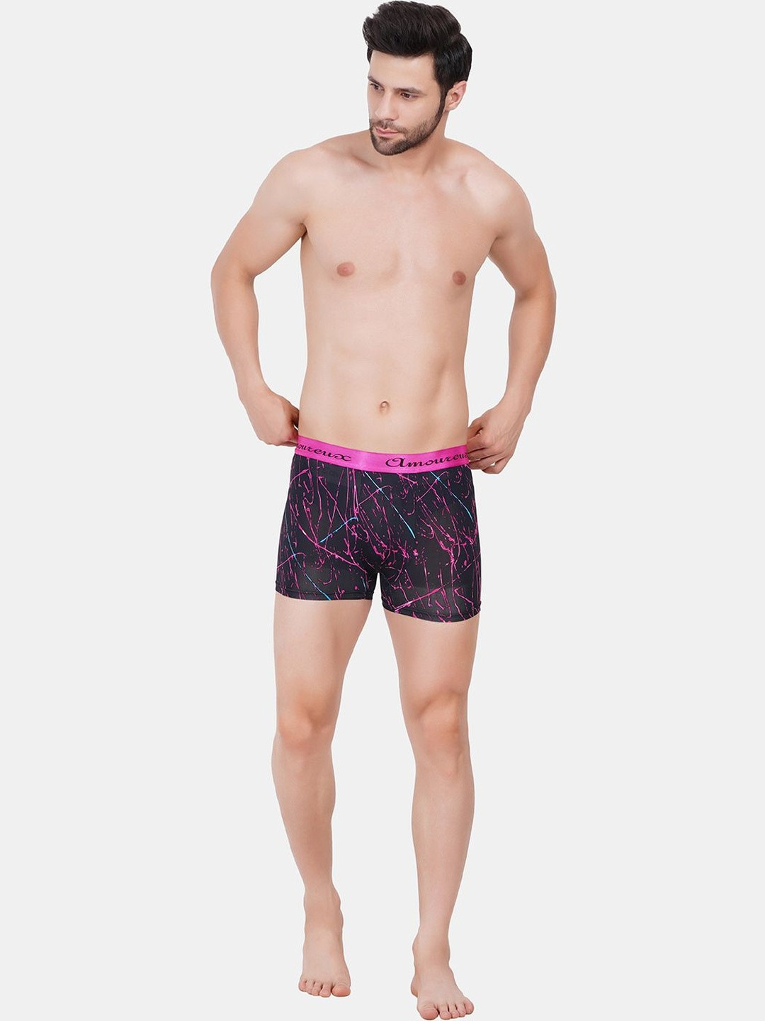 AMOUREUX Men Printed Trunks M02026_Pnk