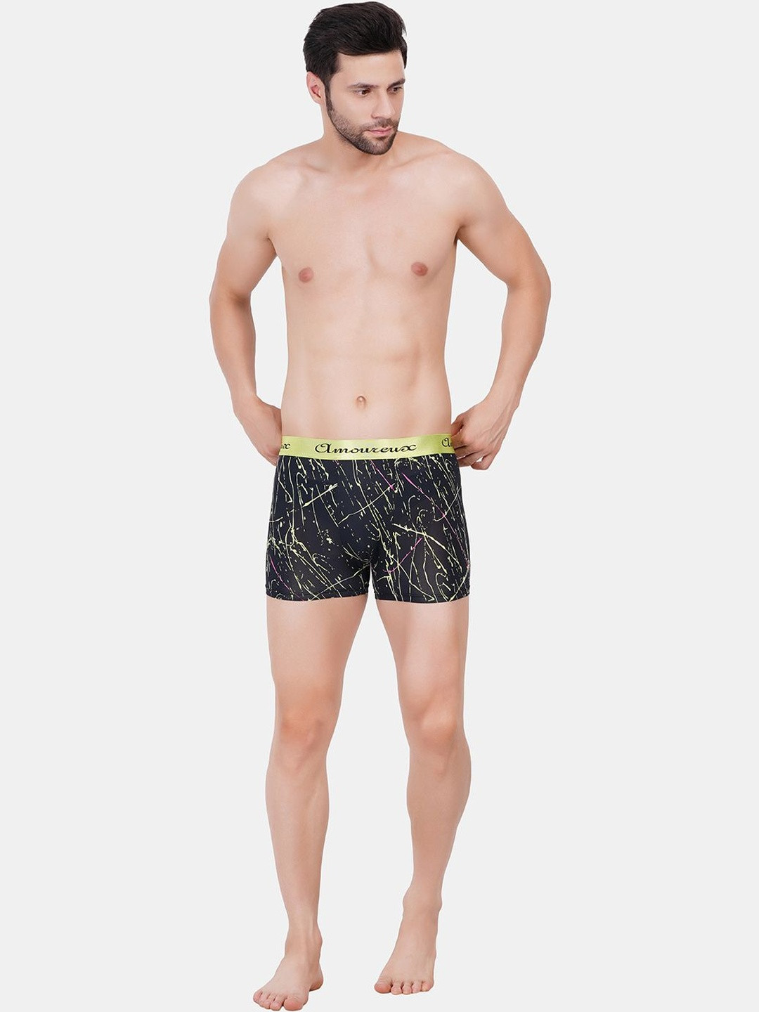 AMOUREUX Men Printed Trunks M02026_Grn