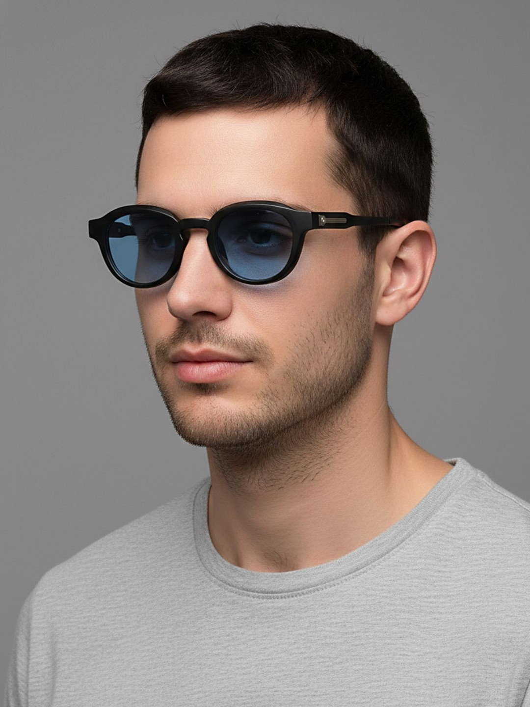 SZN Unisex Blue Lens & Black Other Sunglasses with