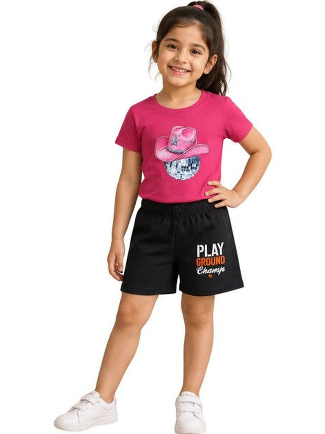 Surfbae Girls Printed T-shirt with Shorts