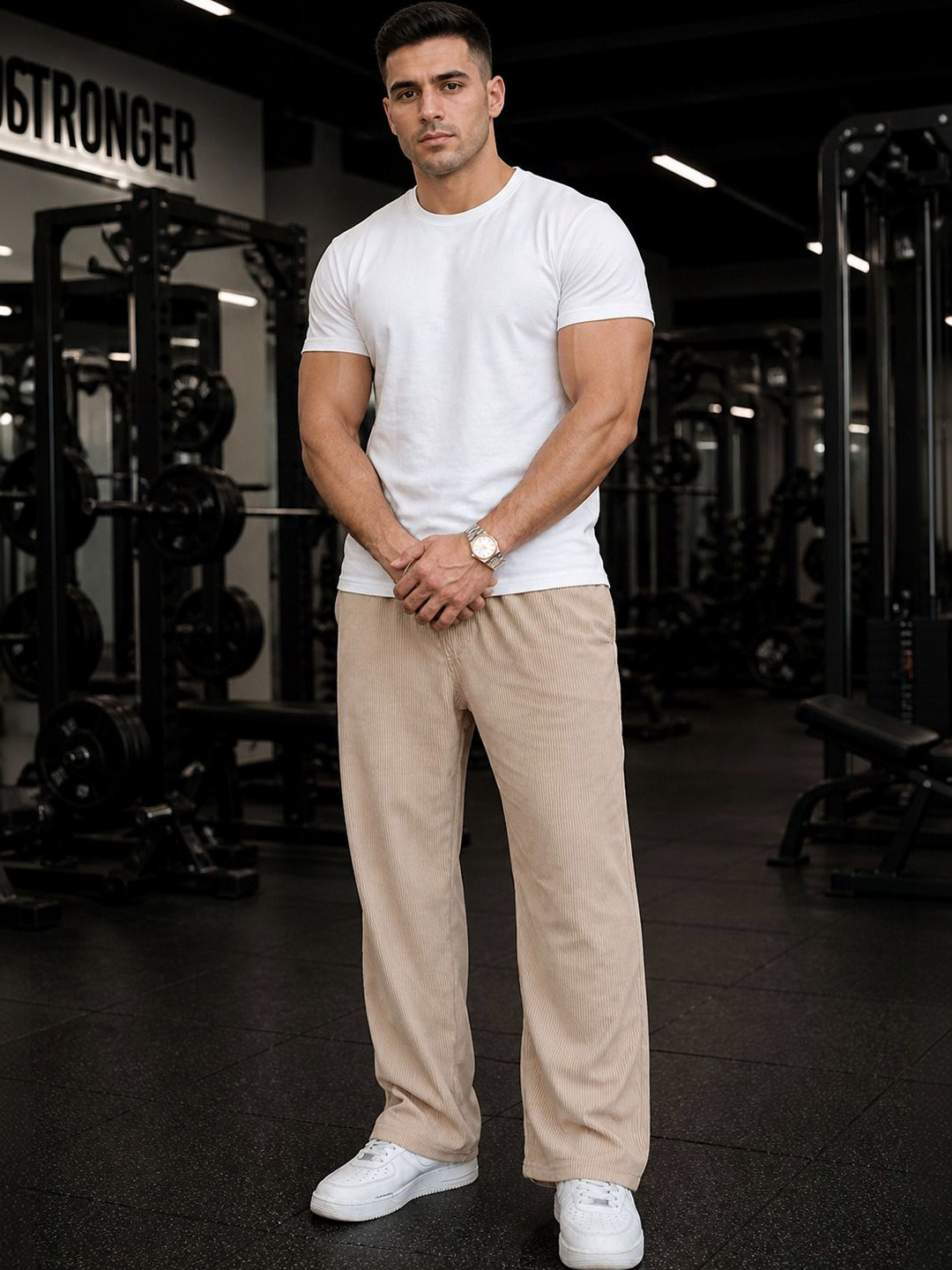SZN Men Regular Fit Textured Track Pants