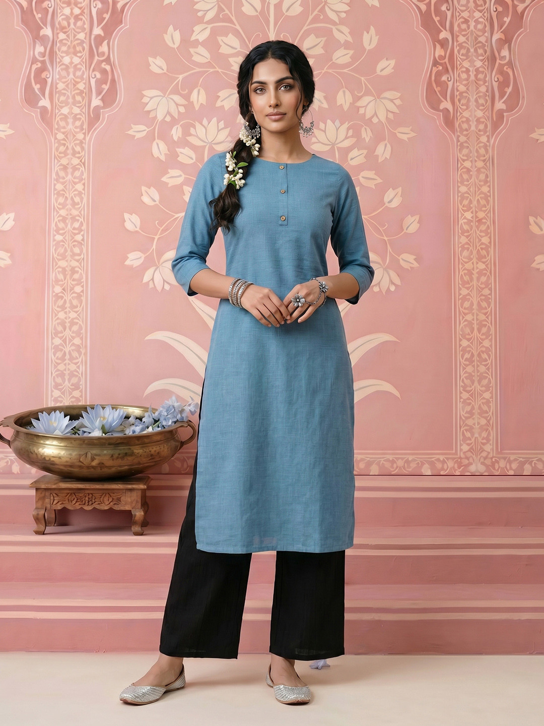NAVYAAZRI Women Summer Sheers Kurta