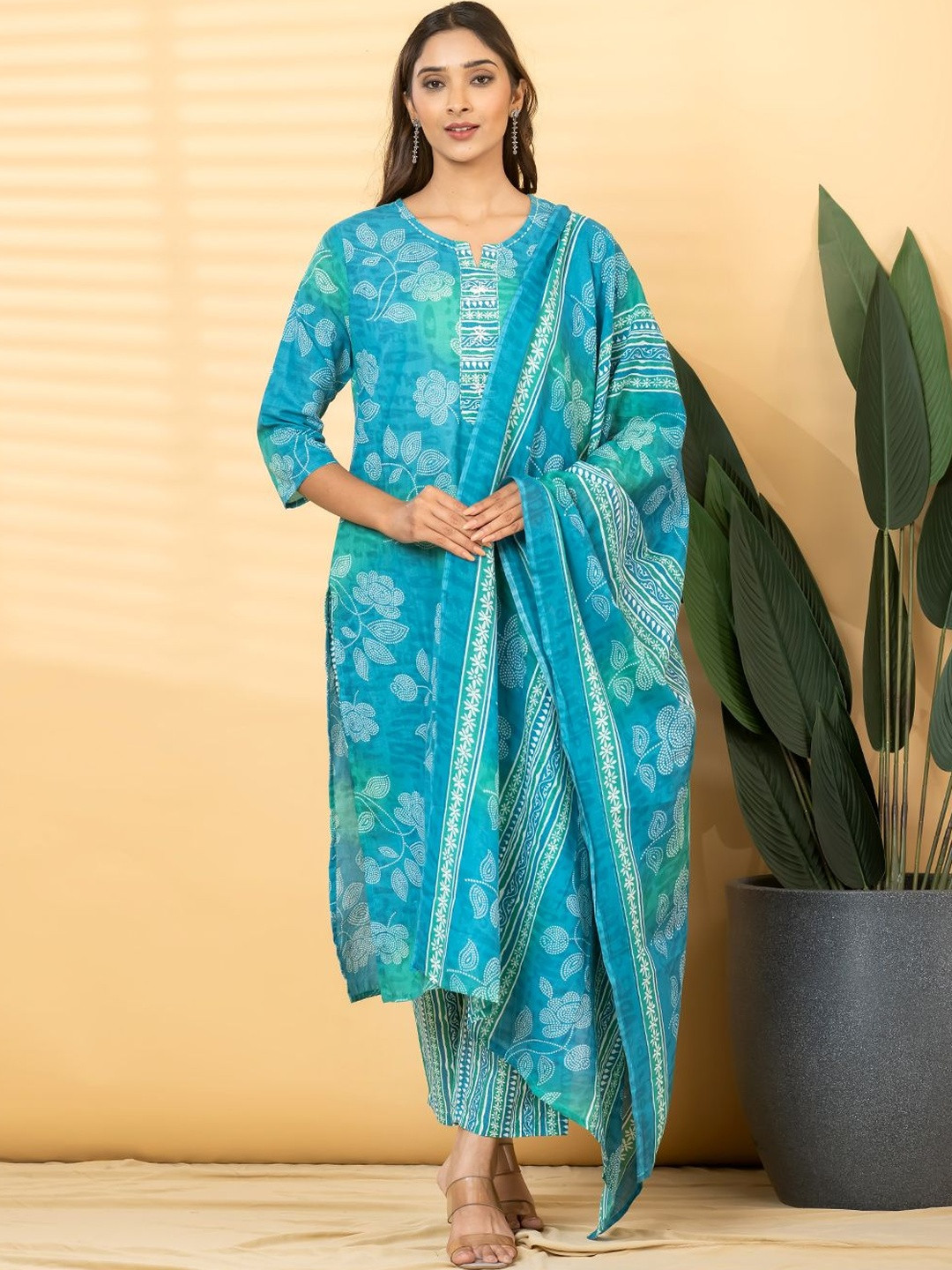 Readiprint Women Ethnic Motifs Printed Regular Pure Cotton Kurta with