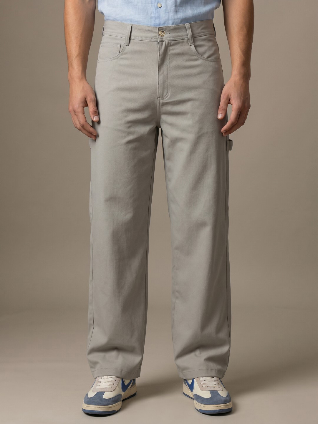 glitchez Men Textured Relaxed Fit Trousers