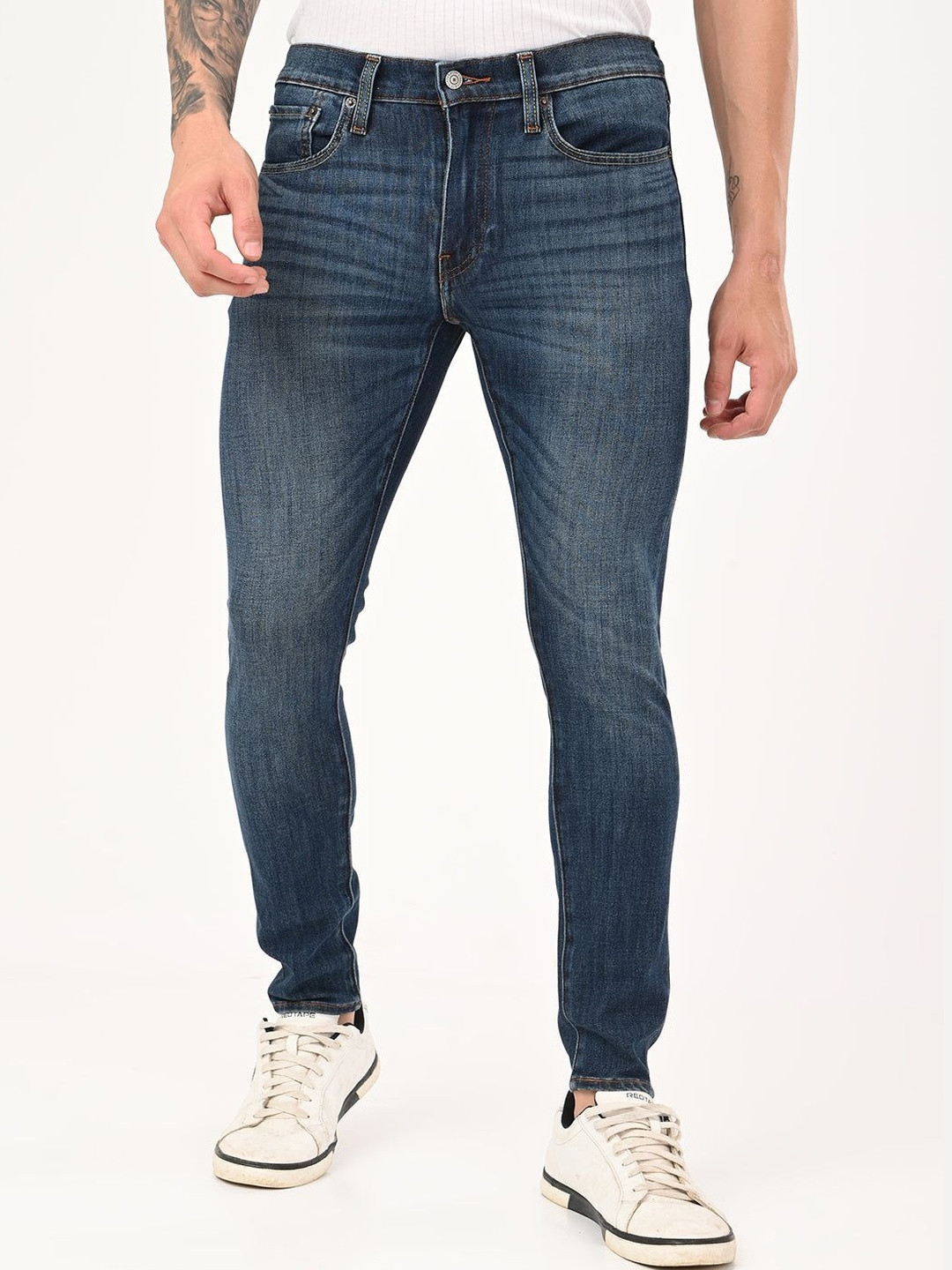 Levis Men Classic Skinny Fit Mid-Rise Light Fade Stretchable Jeans