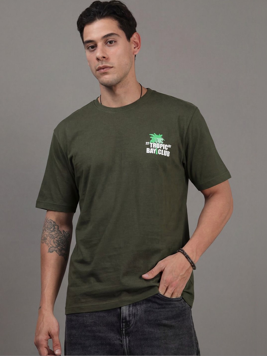 ARDEUR Men Printed Tropical T-shirt