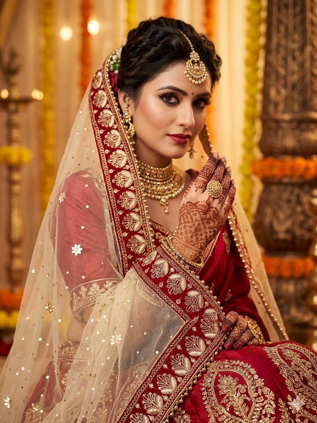 Navti Creations Ethnic Motifs Embroidered Sequinned Dupatta