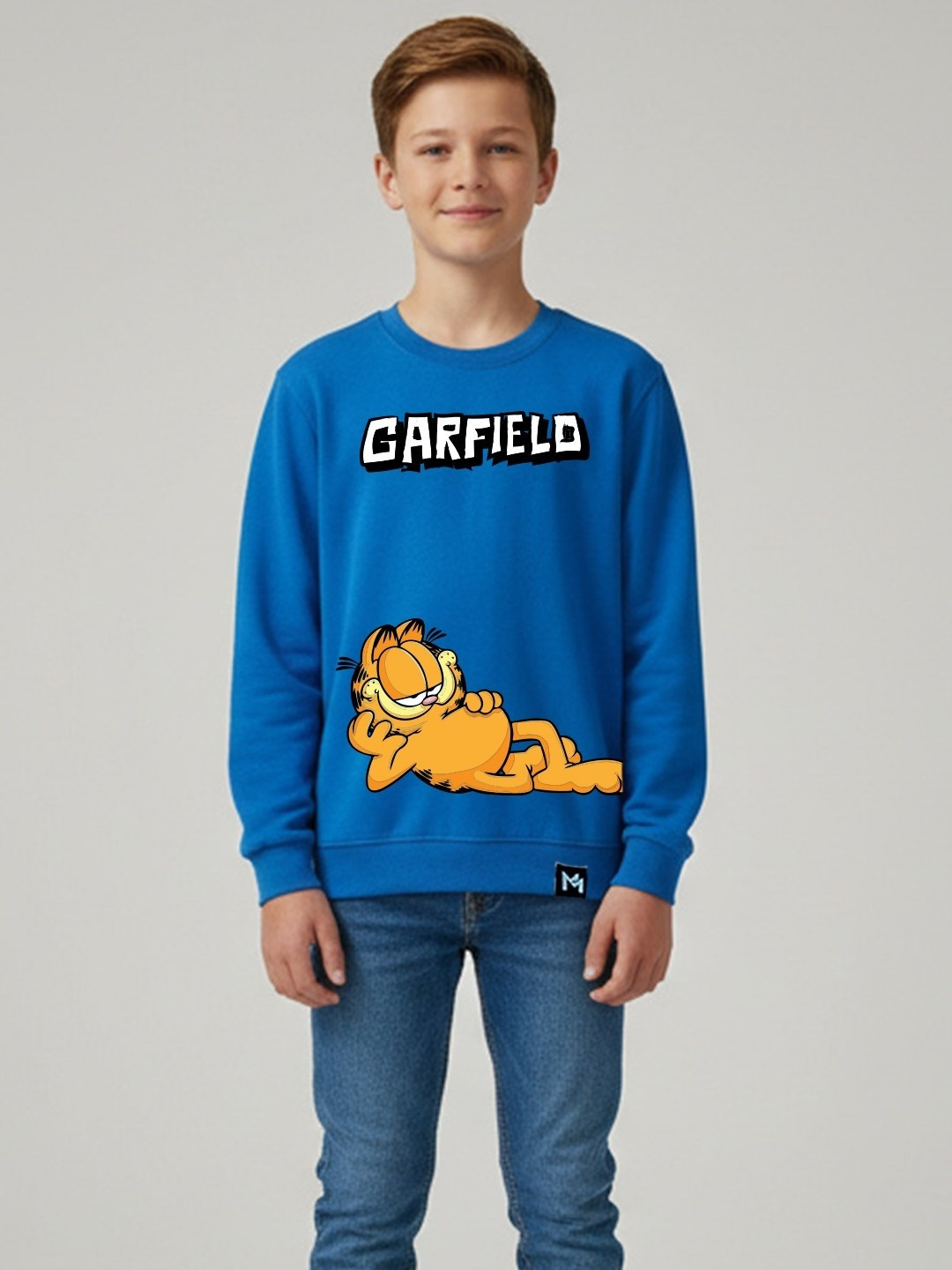 YK X Minute Mirth Boys Garfield Printed Fleece Sweatshirt