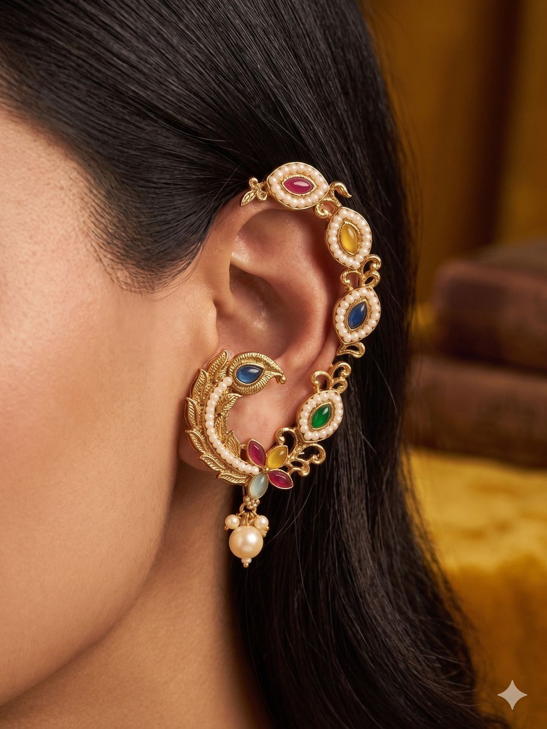 Nui Peacock Shaped Ear Cuff Earrings