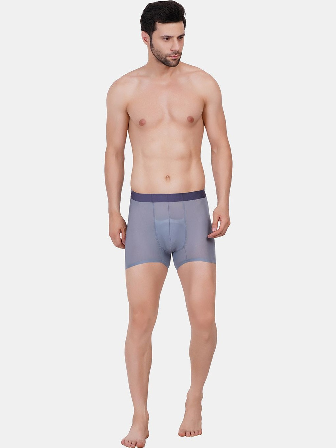 AMOUREUX Men Breathability Sheer Short Trunk M7085_Gry_L