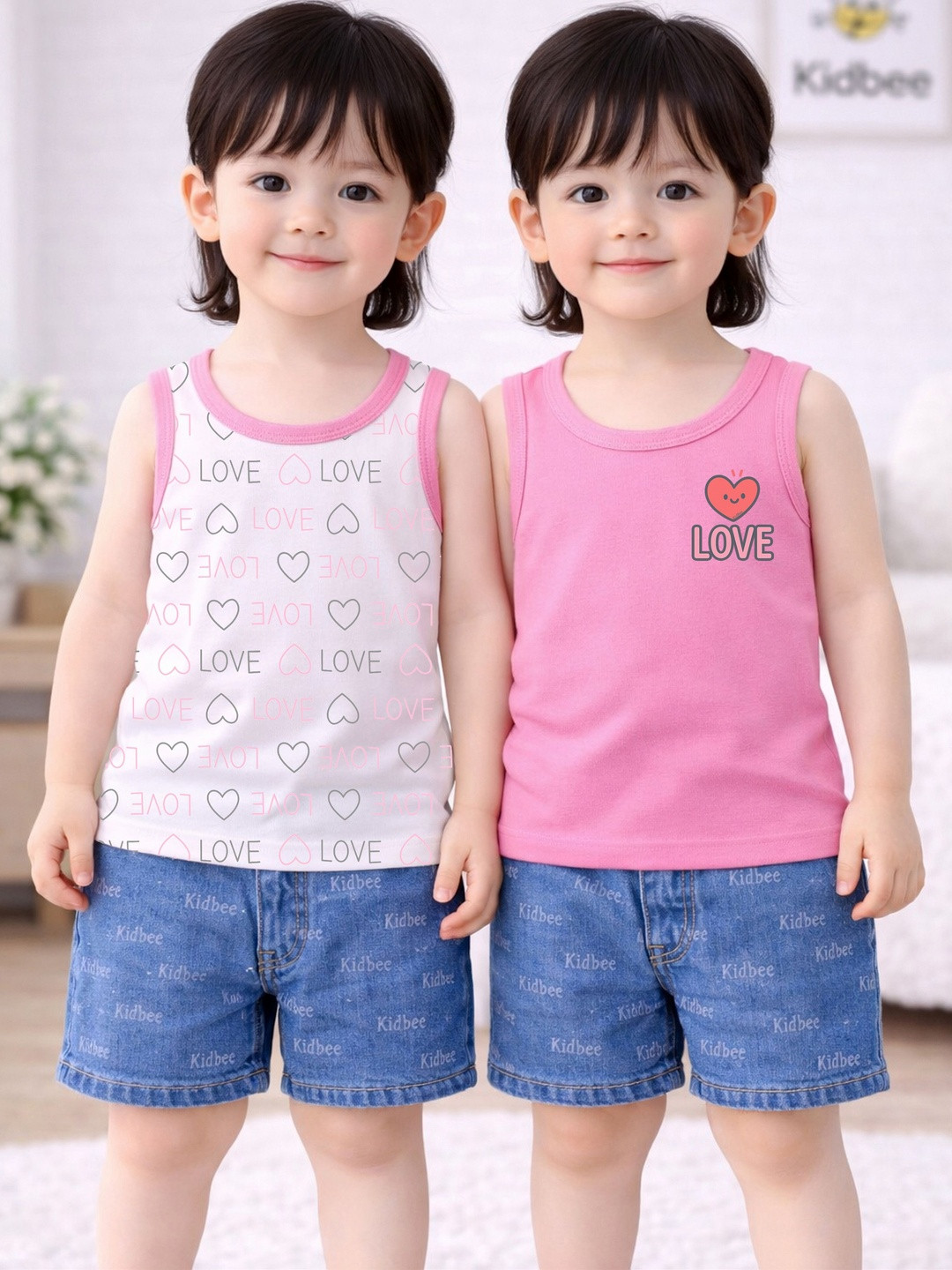 KidBee Pack of 2 Printed Cotton Tank