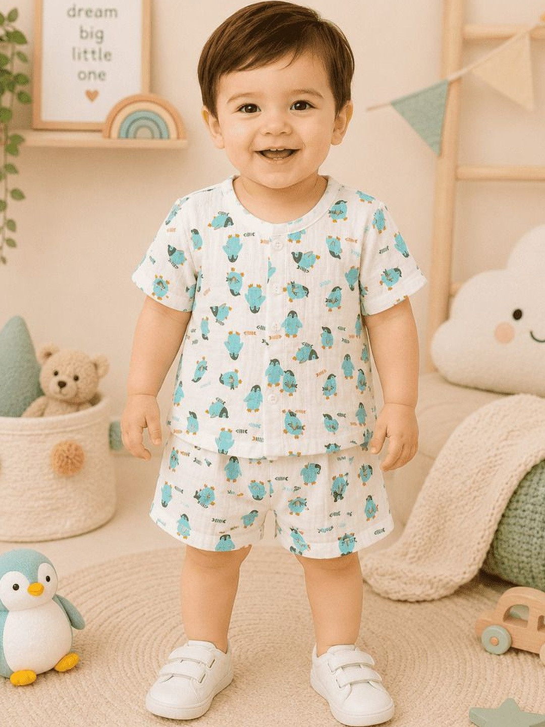 Cuddleloom Boys Printed T-shirt with Shorts