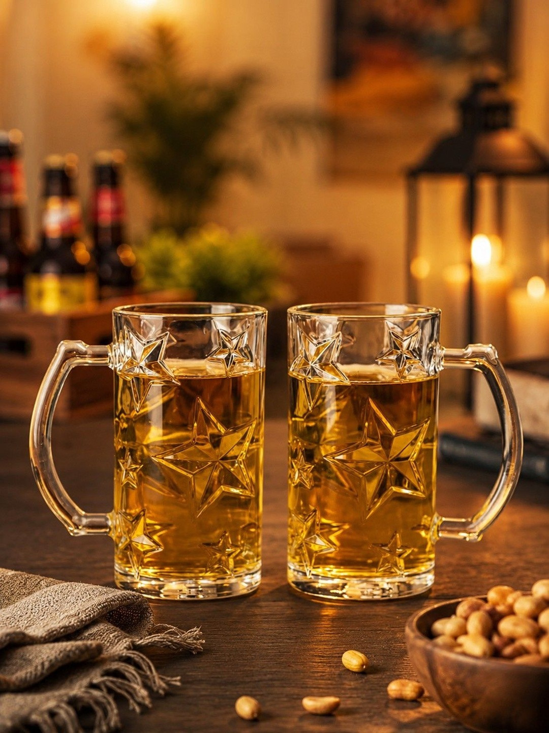 PrimeWorld Transparent 2 Easy to Clean Glass Beer Glass Bar Glass