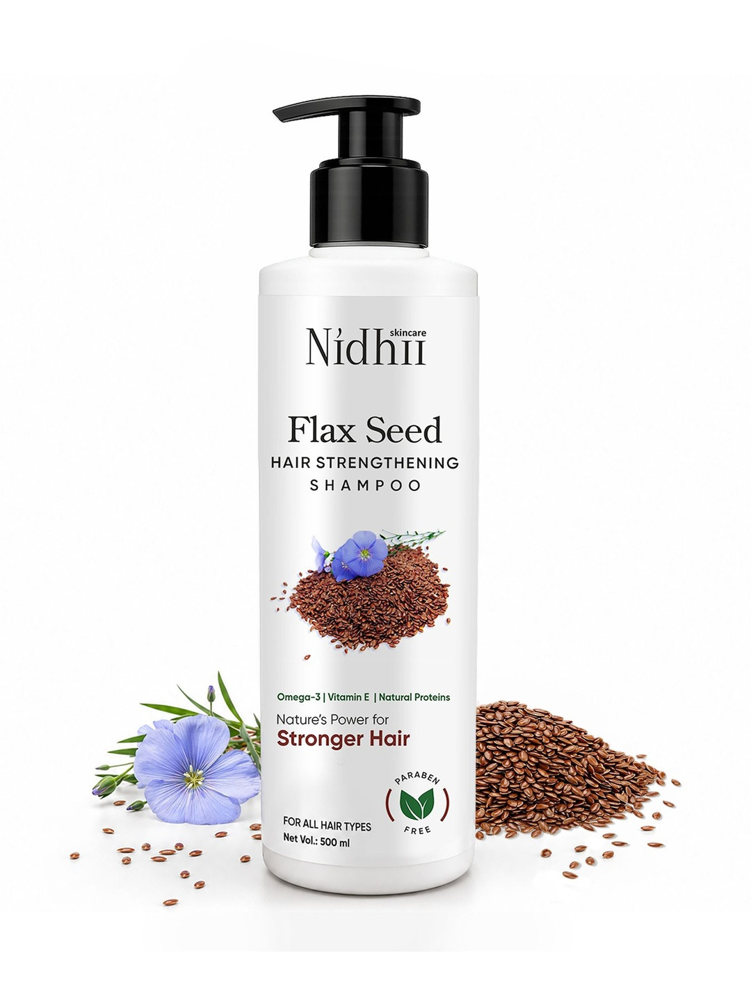 Nidhii Skincare Flex Seeds Hair Strengthening Shampoo -500ml