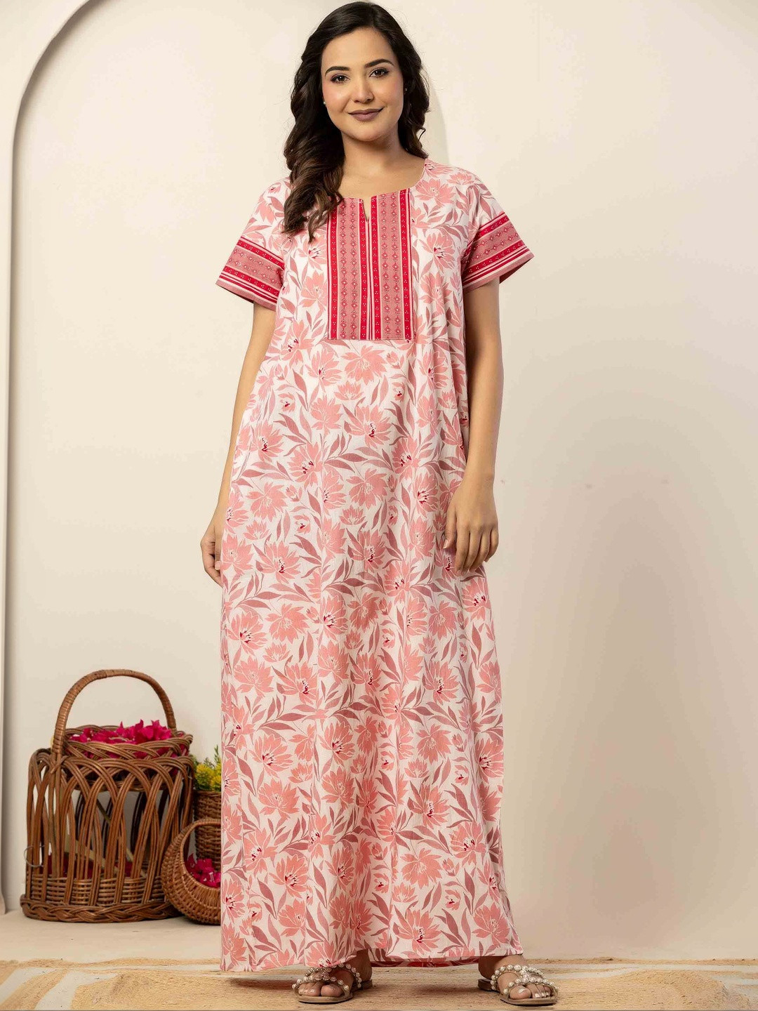 Nihsamah Printed Maxi Nightdress