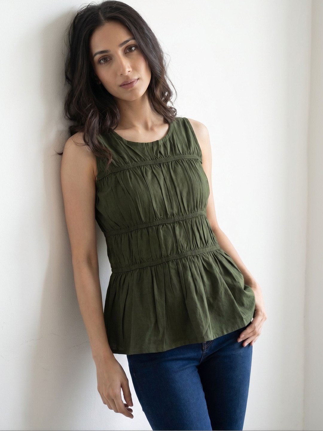 ZNKL Cotton Peplum Top