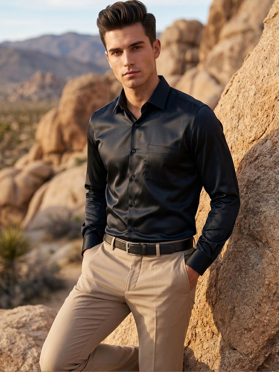 R.Code by The Roadster Life Co. Men Comfort Casual Shirt