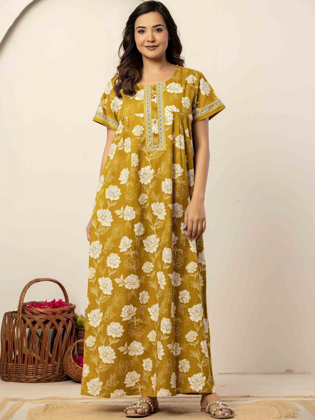 Nihsamah Printed Maxi Nightdress
