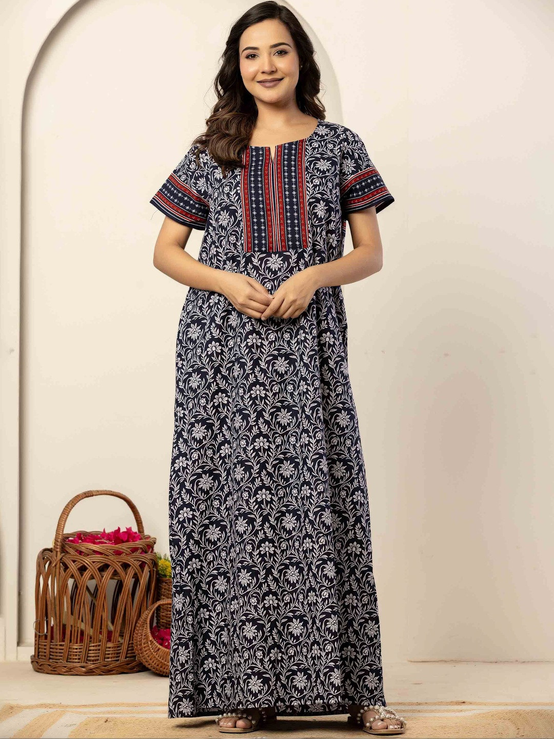 Nihsamah Printed Maxi Nightdress