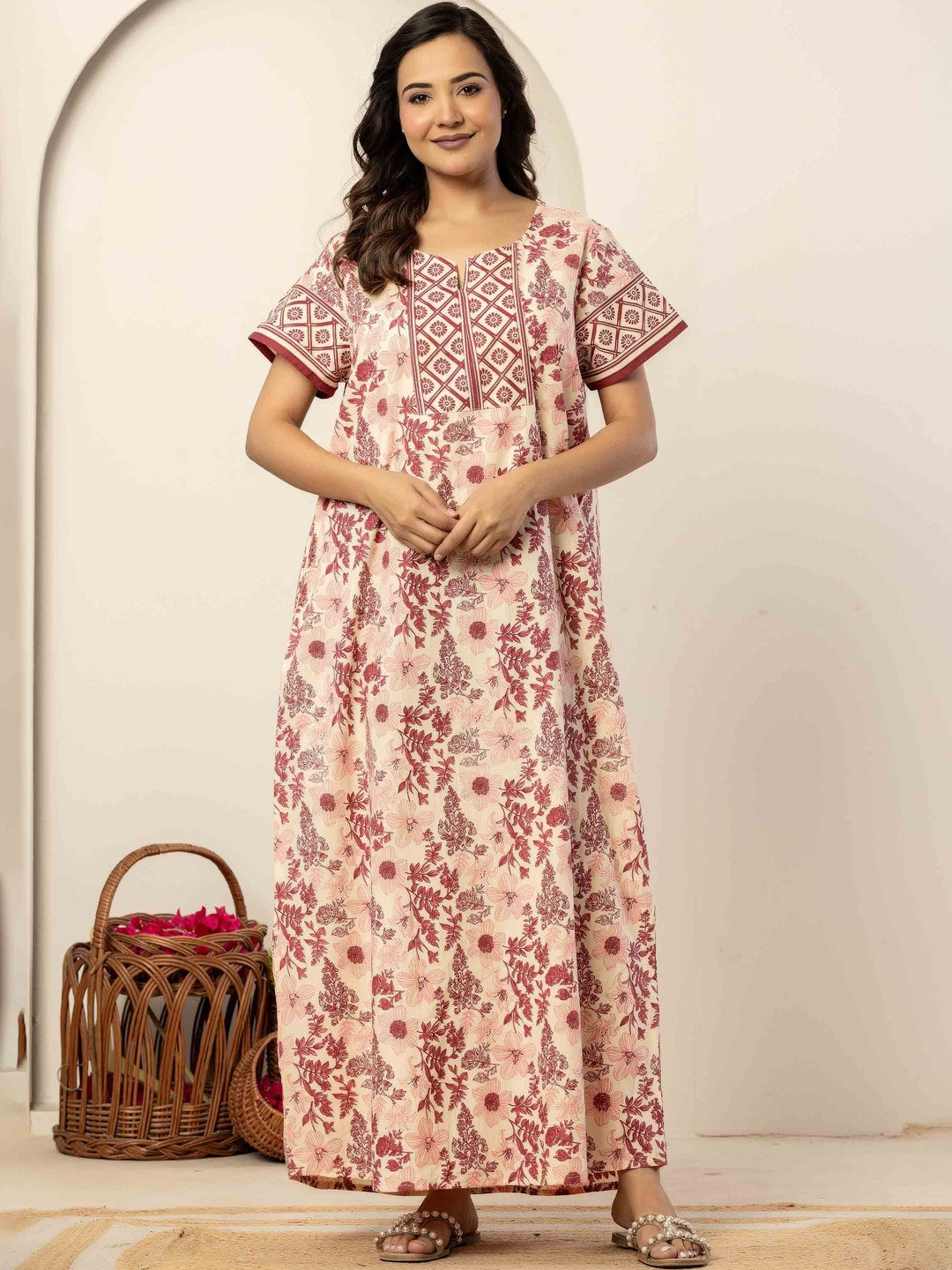 Nihsamah Printed Maxi Nightdress