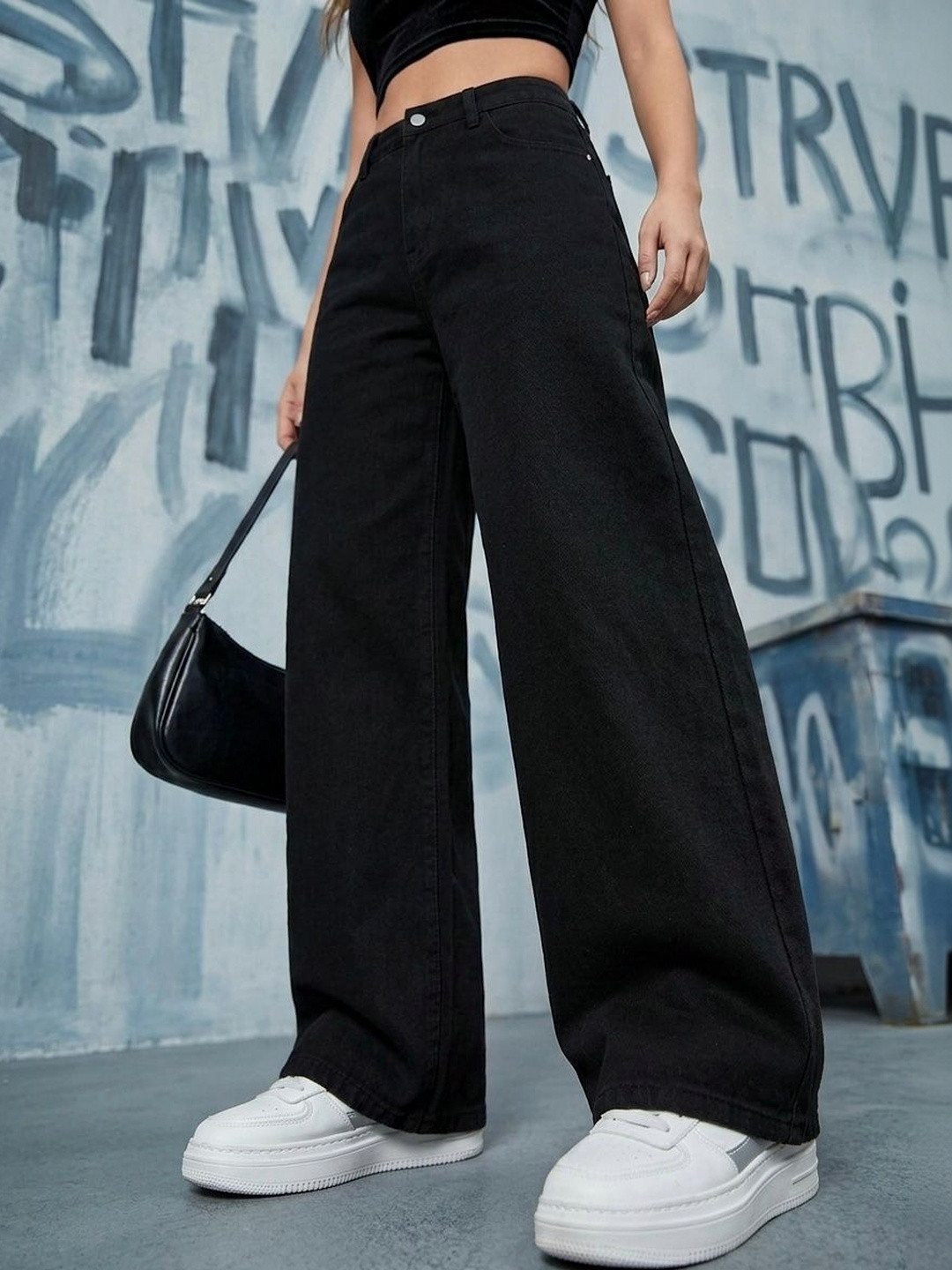 STRV Women Smart Wide Leg High-Rise Stretchable Jeans