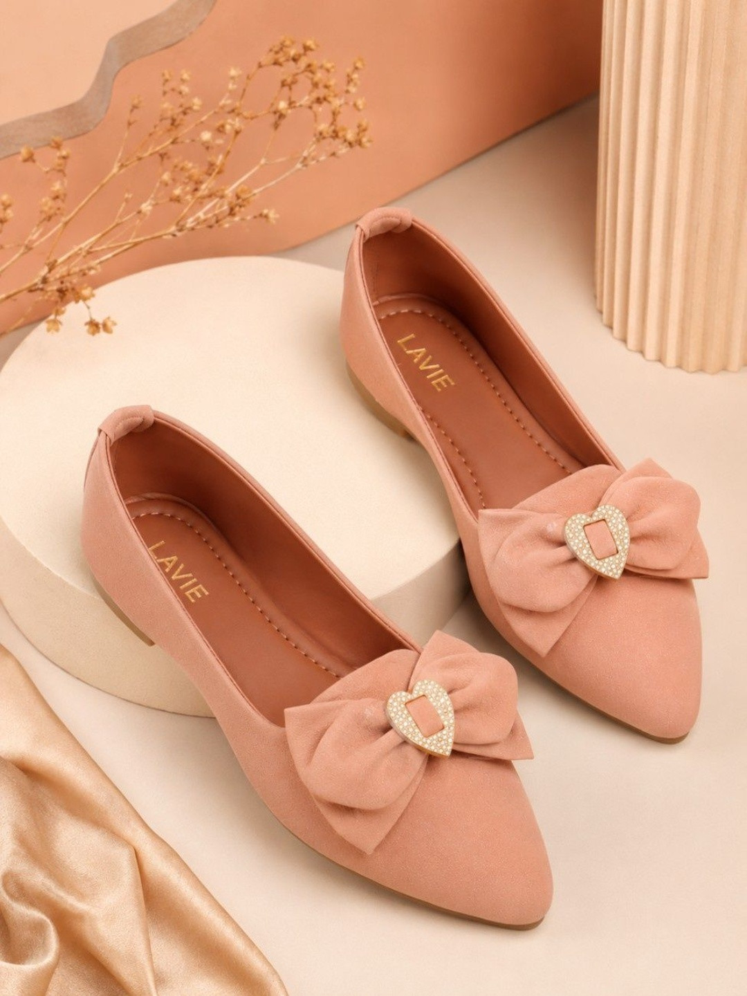 Lavie Embellished Pointed Toe Slip-On Ballerinas