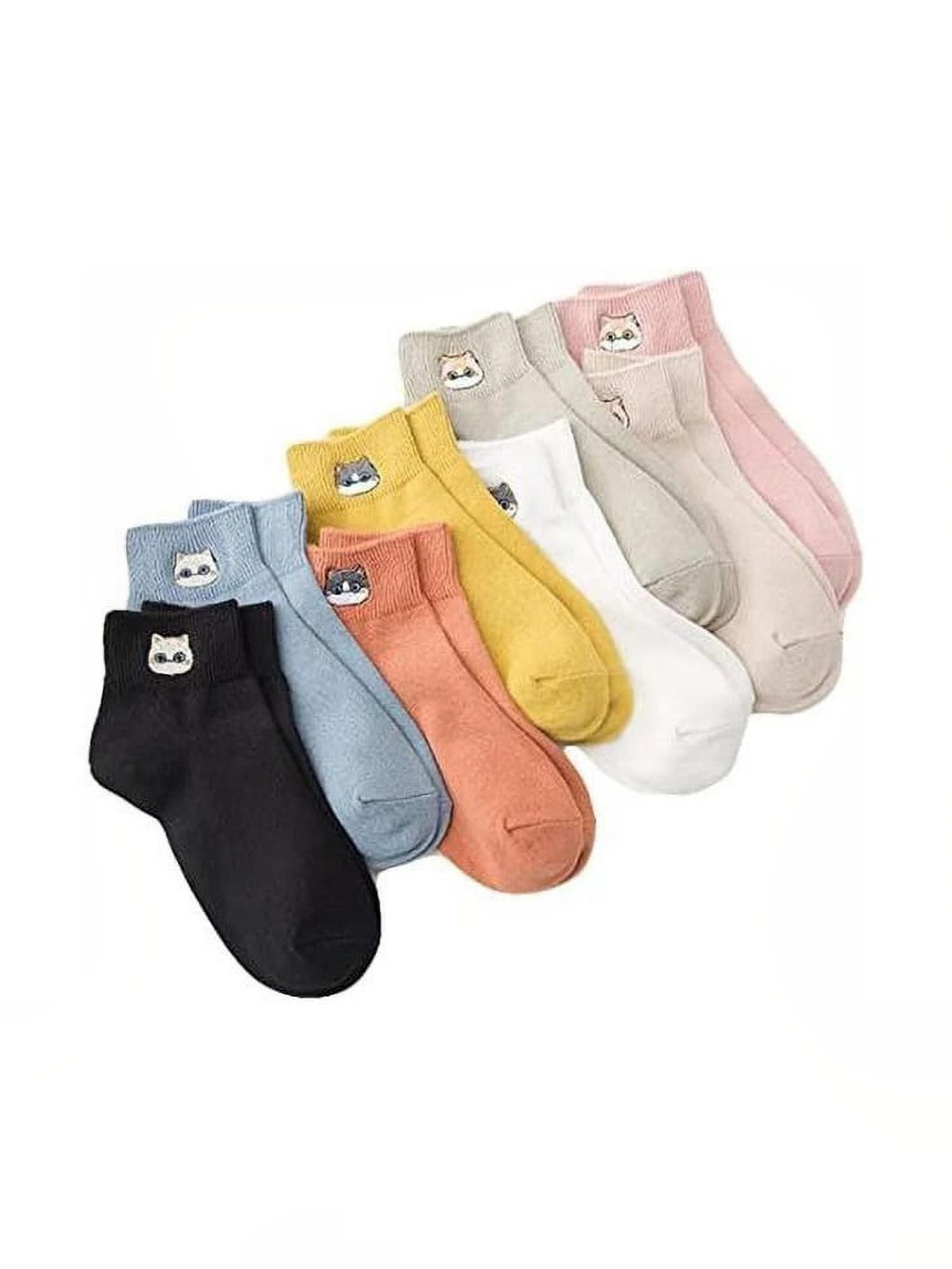 VIPUN Women Pack of 10 Cotton Patterned Ankle Length Socks