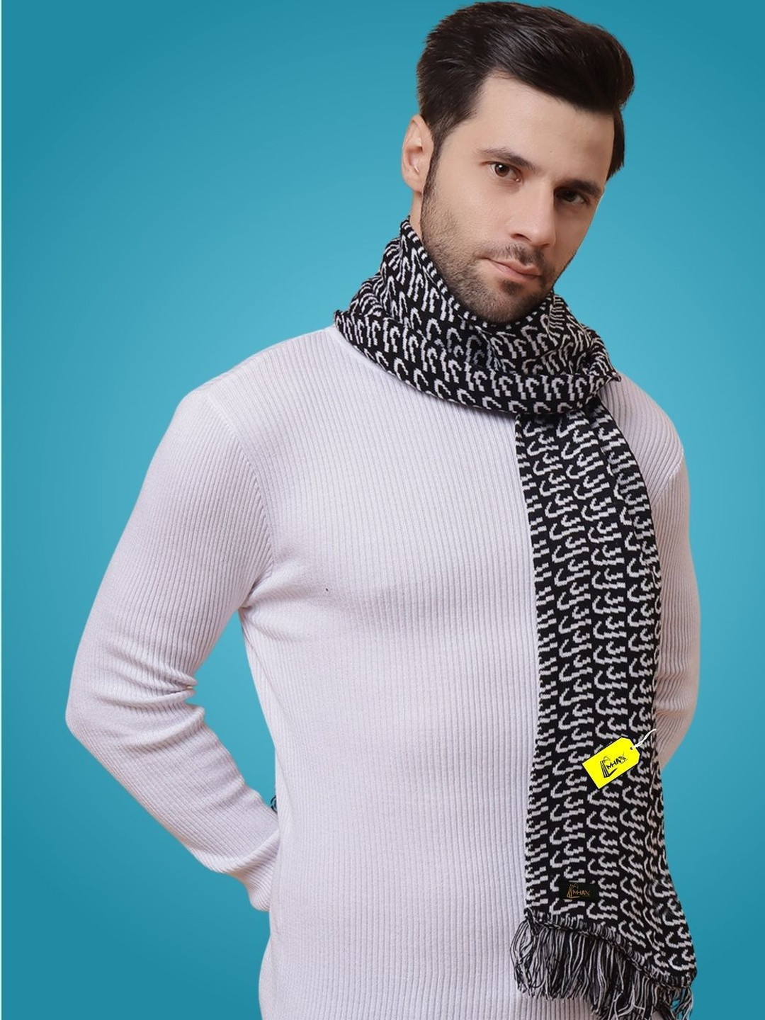 MHAX Men Patterned Merino Wool Mufflers