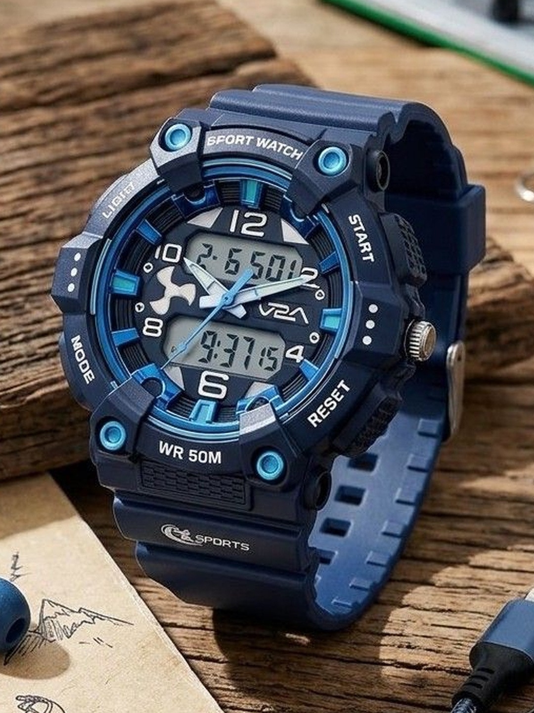 V2A Unisex Kids Dial & Straps Analogue and Digital Alarm Watch V2A-PS-625-Bu-Bu