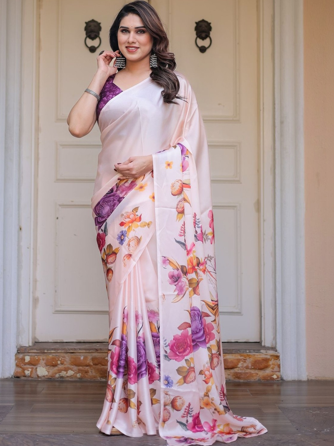 RAAS SHREE Floral Pure Georgette Saree