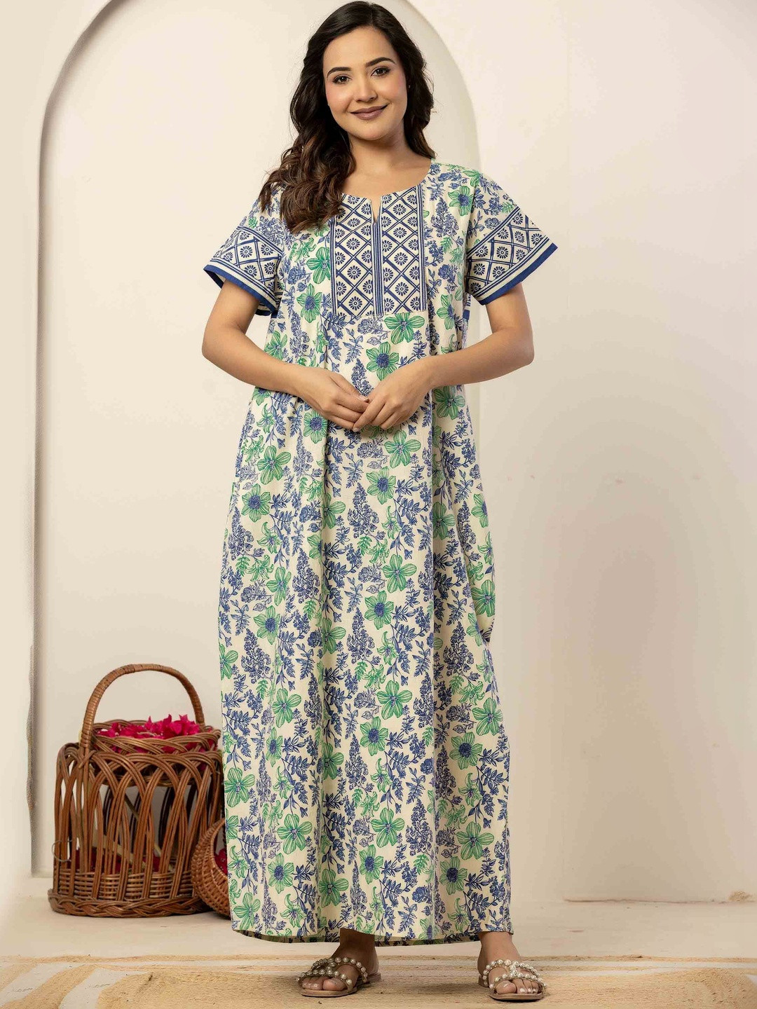 Nihsamah Printed Maxi Nightdress