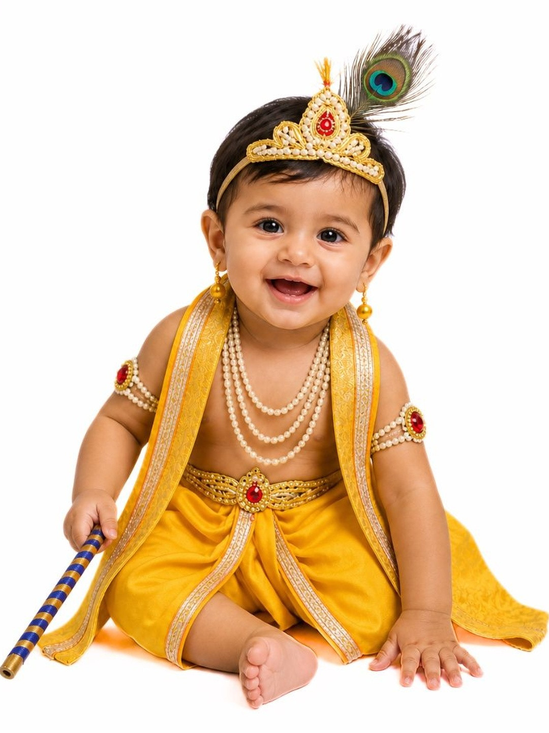 itsmycostume Boys Krishna Costume Dress With Accessories
