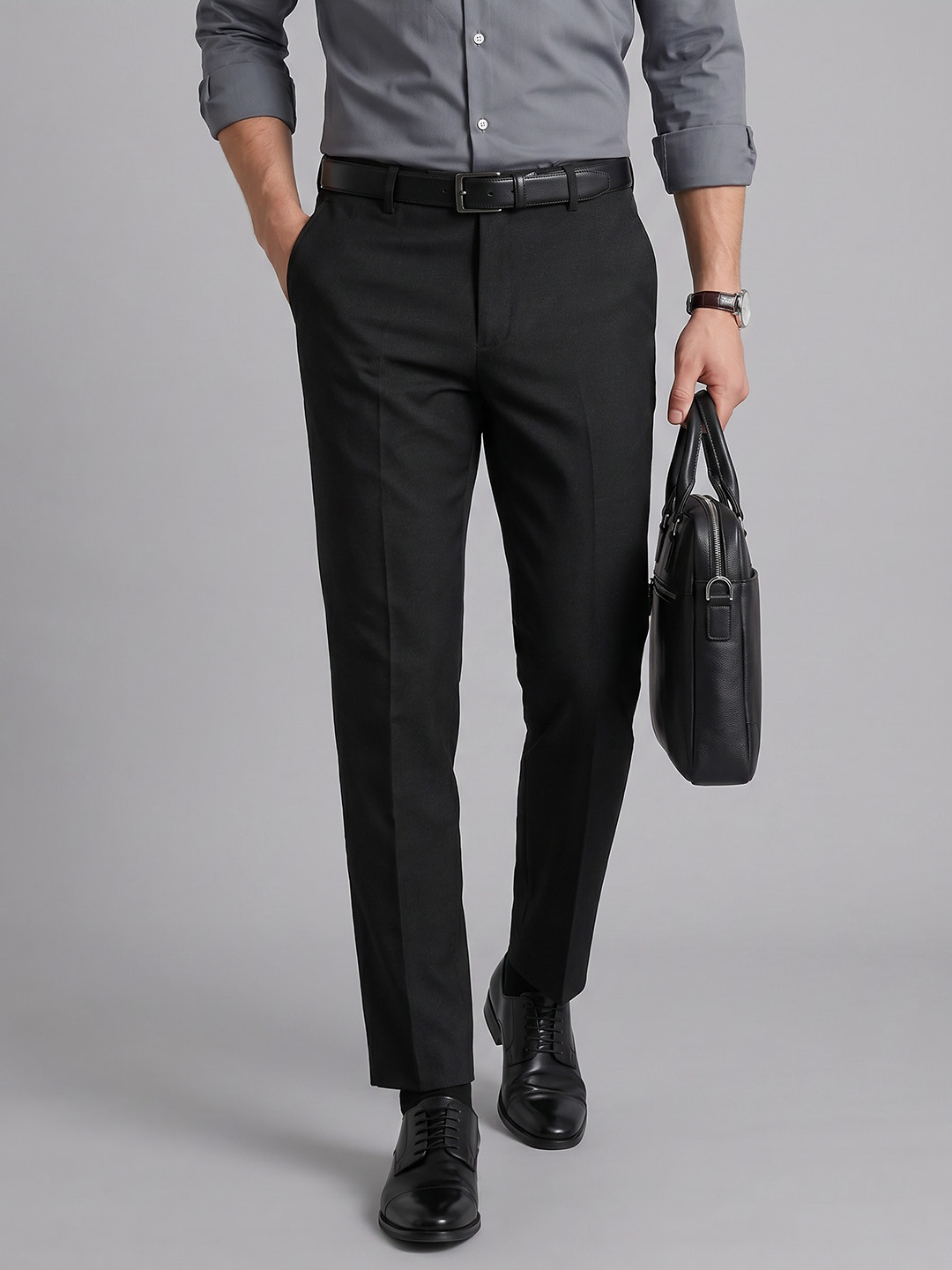 Arrow Cotton Tapered Fit Formal Trousers