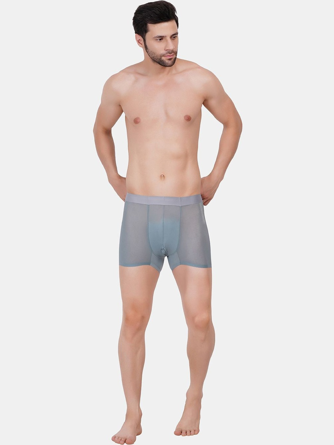 AMOUREUX Men Outer Elasticated Trunk M7085_Grn_L
