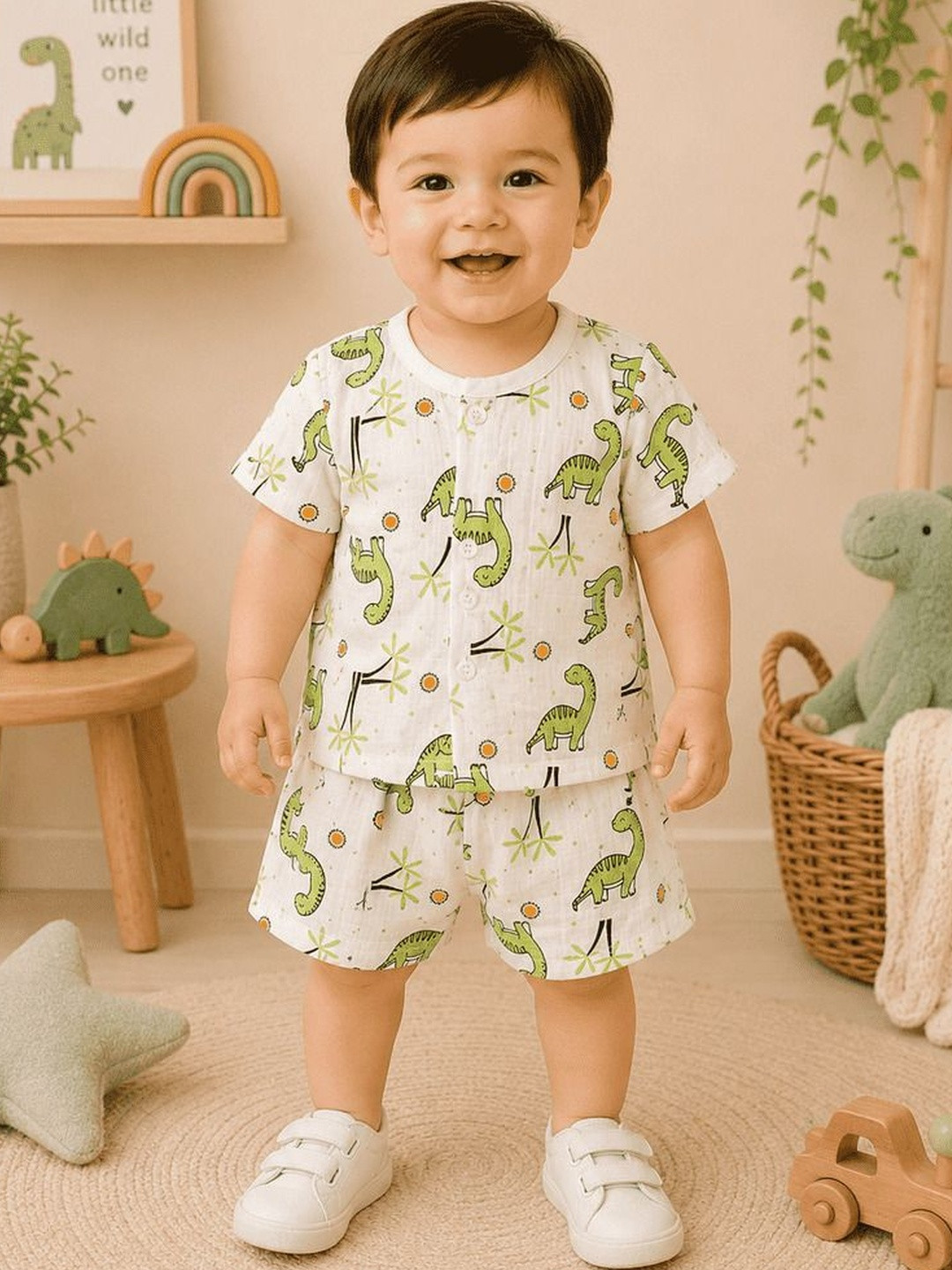 Cuddleloom Boys Printed T-shirt with Shorts